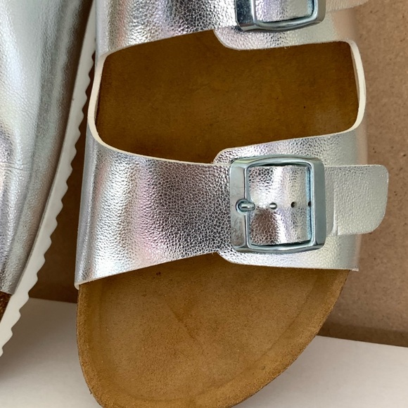 OFFICE Silver Double Buckle Sandals UK 8 EU 41 - Picture 7 of 14